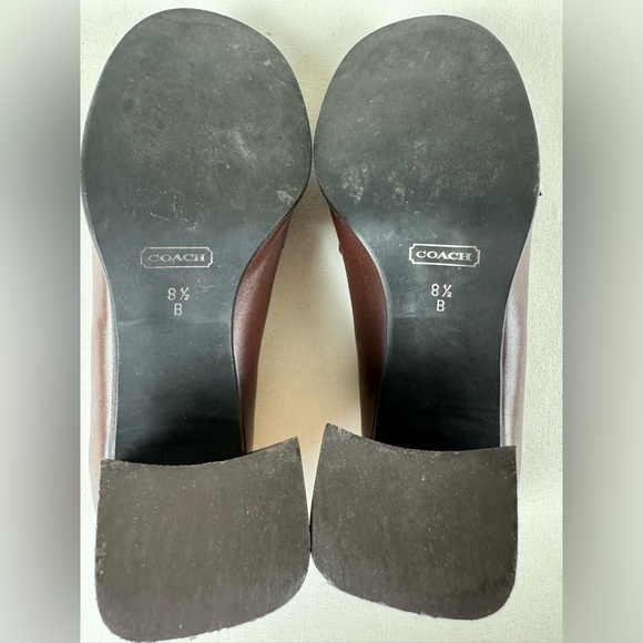 Coach Vintage 2.5” Chunky Heel Brown Leather Loafers Women’s 8.5 FAWN-J180 - Picture 5 of 12